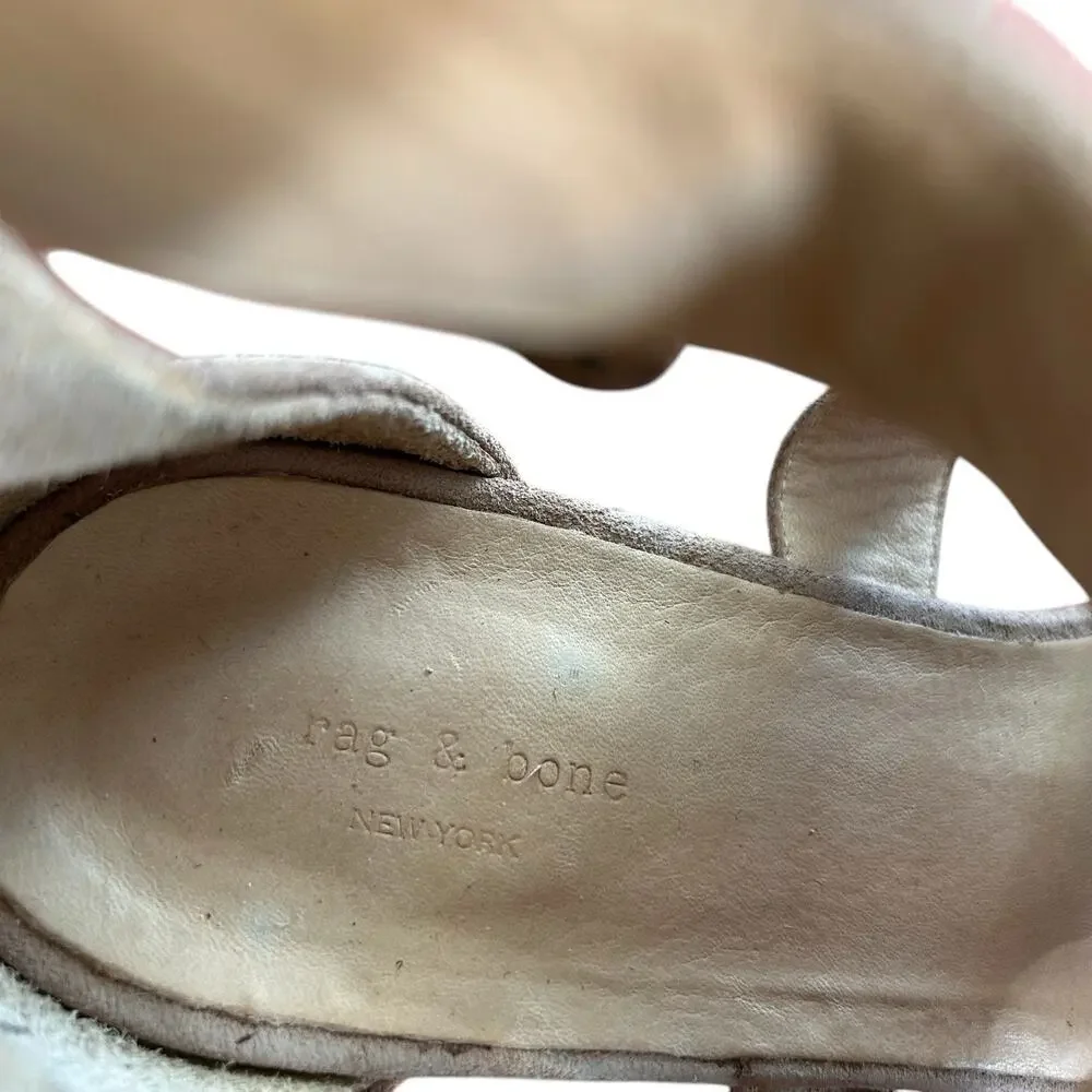 RAG & BONE Women’s Suede Open Toe Matteo Sandal Block Heel B Size 7.5 US 38 EU